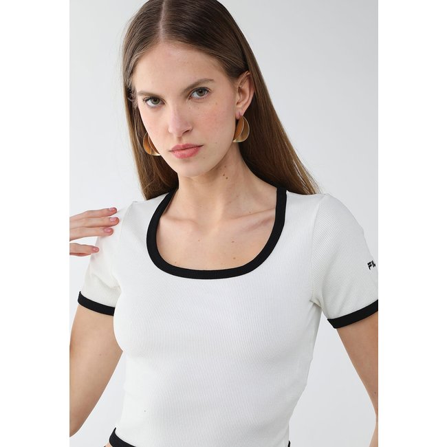 Blusa Cropped Feminina Fila Rib Branca