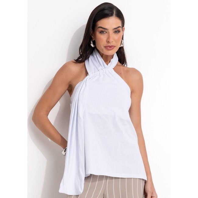 Blusa Em Malha De Algodão Quintess Branca