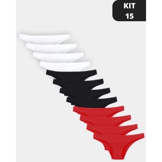 Kit 15 Calcinhas Básicas Diluxo Tanga Micro Sortidas