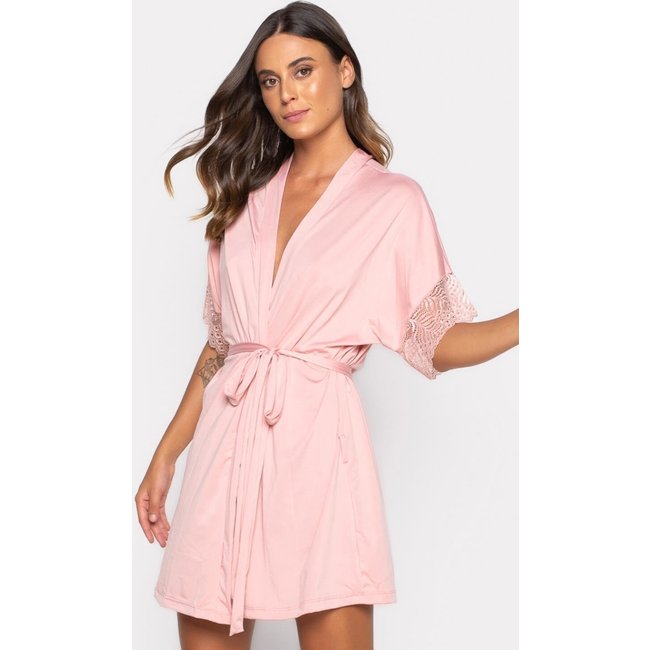 Robe Mood Modas Feminino Hobby Hobbie Roupão Sexy Madrinha Casamento Robe 238 Rosa
