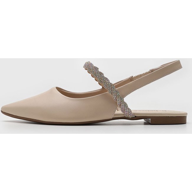 Sapatilha Slingback cê Tira Hotfix Bege