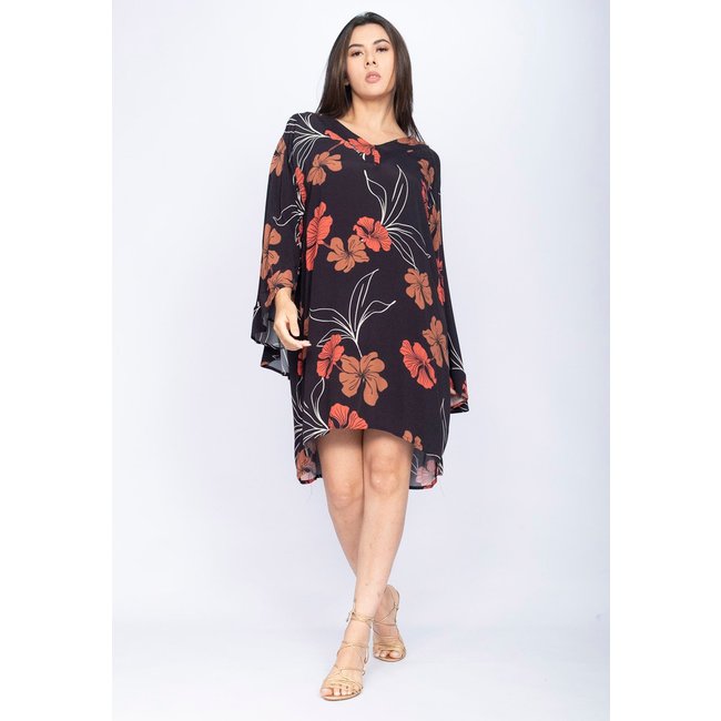 Vestido Curto Estampa Rosas da Floresta