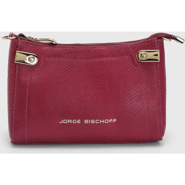 Bolsa Feminina Jorge Bischoff Média Texturizada Vinho