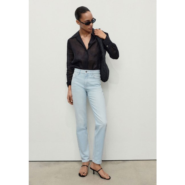 Calça Jeans Mango Mom Newmom Azul