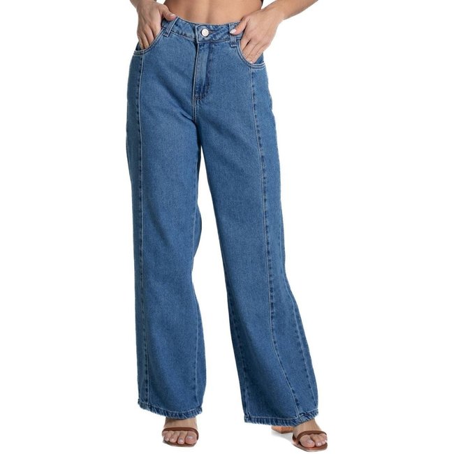 Calça Jeans Sawary Wide Leg Petit - 281866 - Azul - Sawary