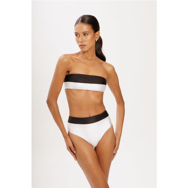 Top At Nigh By Leticia Bufoni Faixa Canelado Preto e Branco