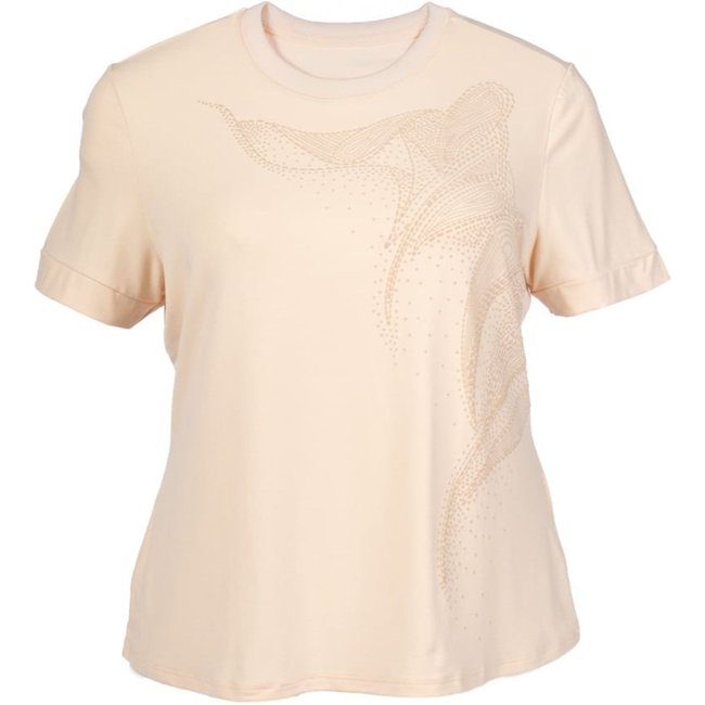 Blusa Feminina Cativa Plus Size Estampa com Relevo Bege Clar