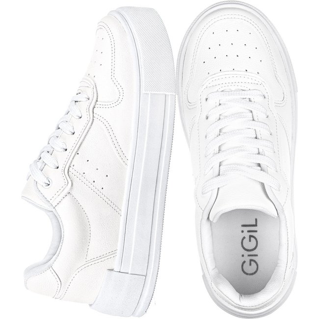 Tenis Casual Feminino Gigil Recortes Retrô Branco