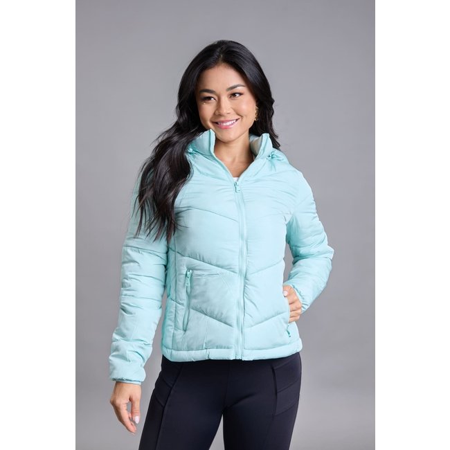 Jaqueta Puffer Feminina Com Capuz Removível Collor Dialogo Verde Claro