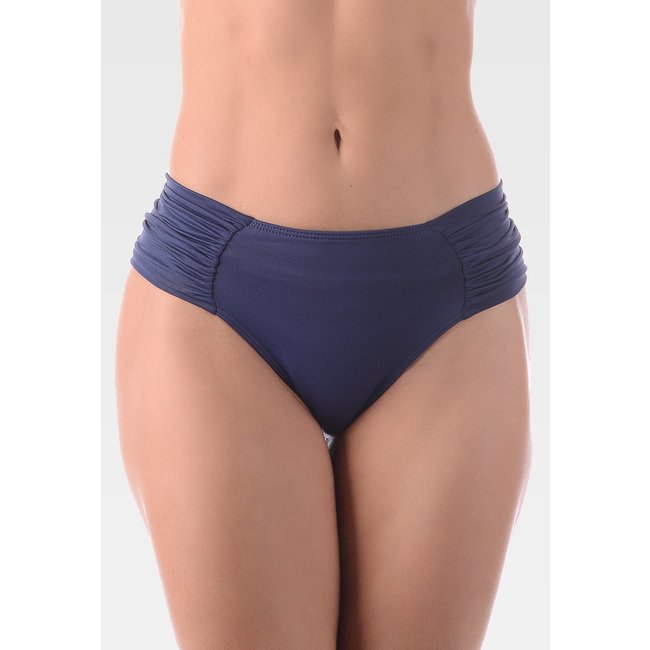Calcinha de Biquíni Summer Soul Cintura Baixa Lateral Franzida Azul