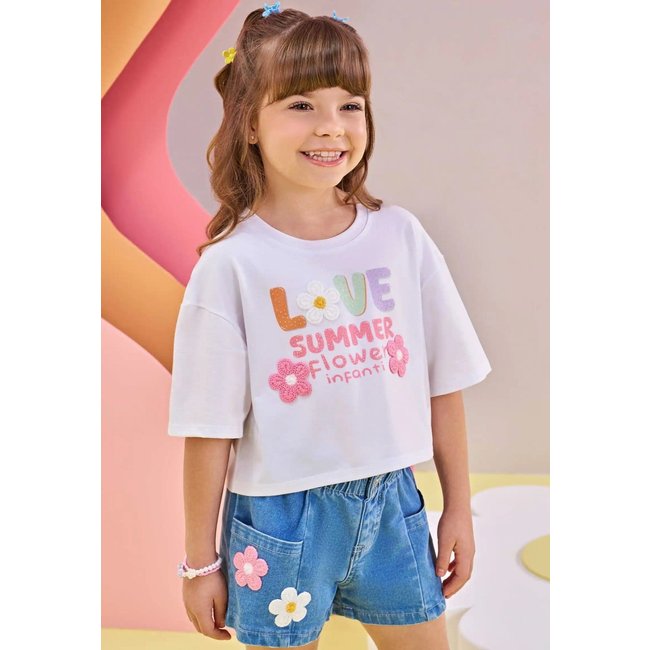 T-Shirt Cropped Infanti Love Summer 2 Unico