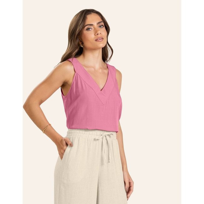 Regata Viscose Slub Feminina Endless Rosa
