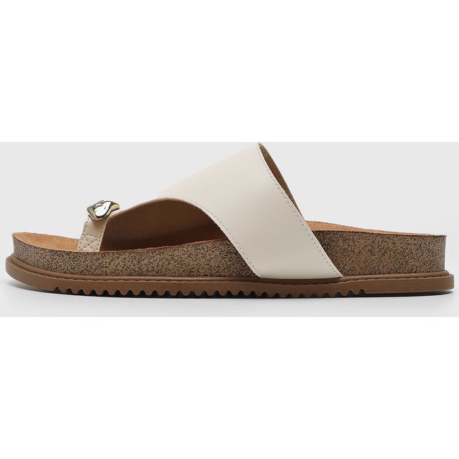 Rasteira Beira Rio Aberta Tiras Cruzadas Off-White