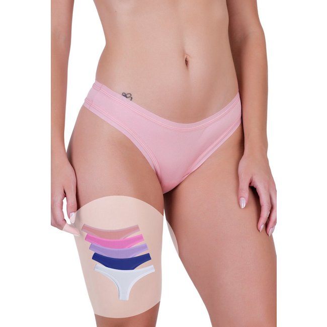 Kit 5 Calcinhas Femininas Fio Dental Microfibra Estrela Elástico Discreto Concept Lingerie