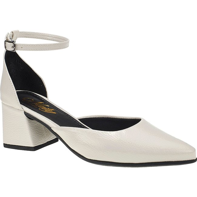 Scarpin Feminino Salto 6 cm Bico Fino Off White Elegante Casual Naty Shoes
