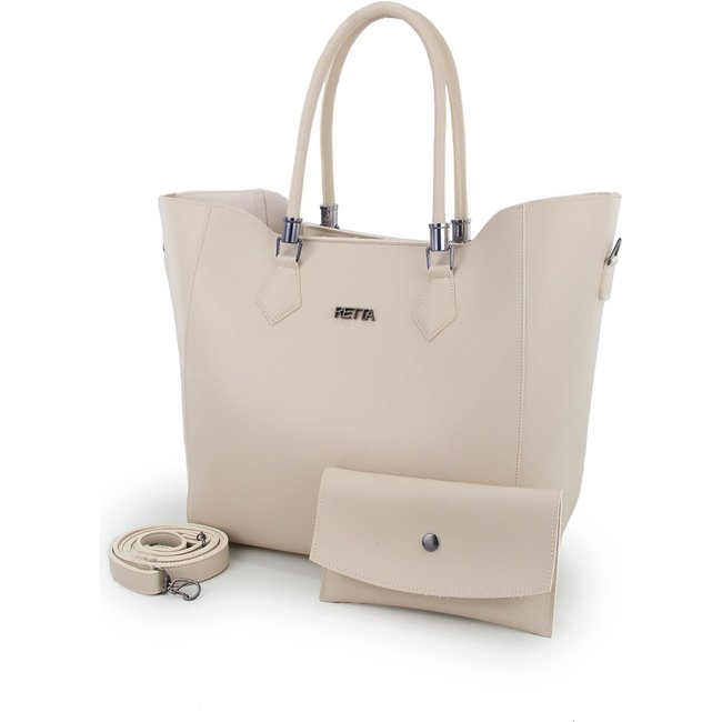 Bolsa Sacola Transversal e Necessarie Retta Marfim