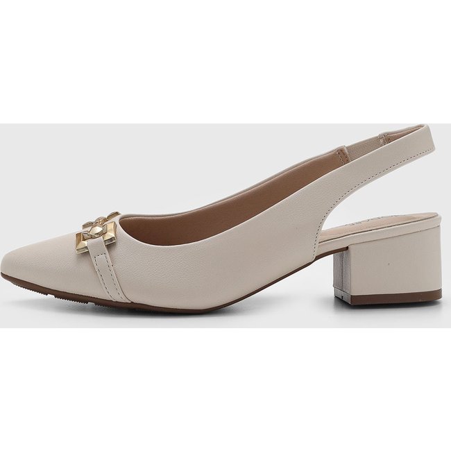 Scarpin Feminino Modare Slingback Salto Médio Off-White