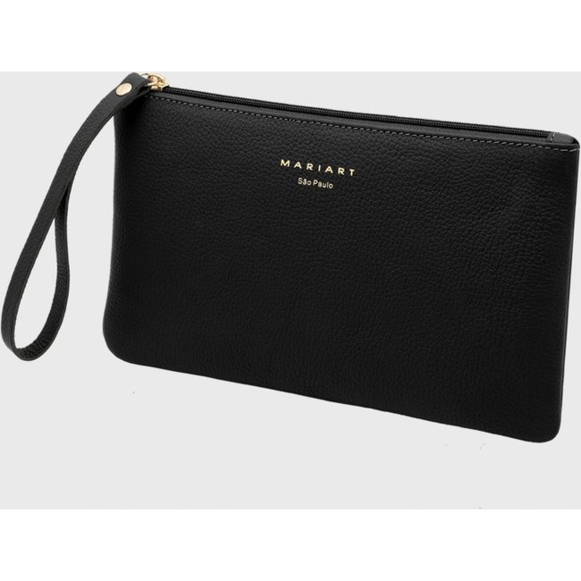 Bolsa Carteira Clutch Couro Mariart Cambuí Preta