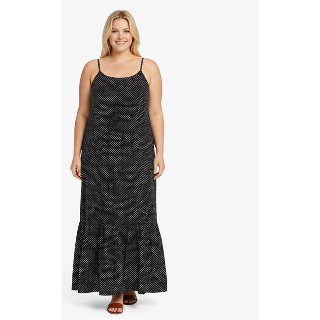 Vestido Longo Feminino Estampado Select Preto