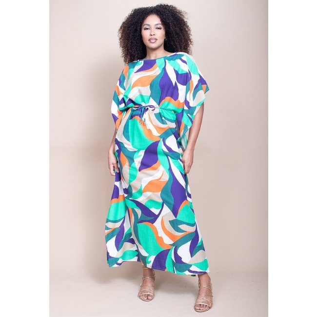 Vestido Longo Cabanafree Viscose Estampa Brisa do Mar