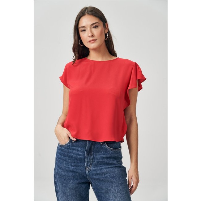 Blusa com Babado Feminina Acostamento