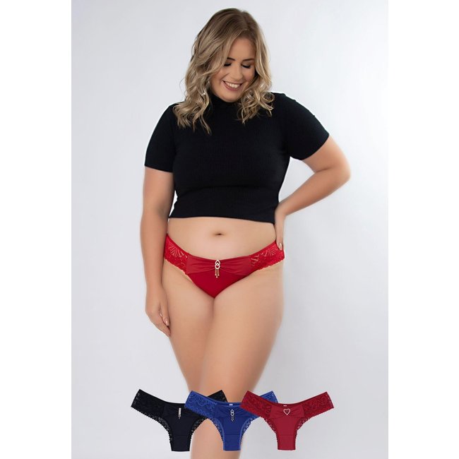 Kit 3 Calcinhas Jóia Plus Size Microfibra Concept Lingerie Multicolorido