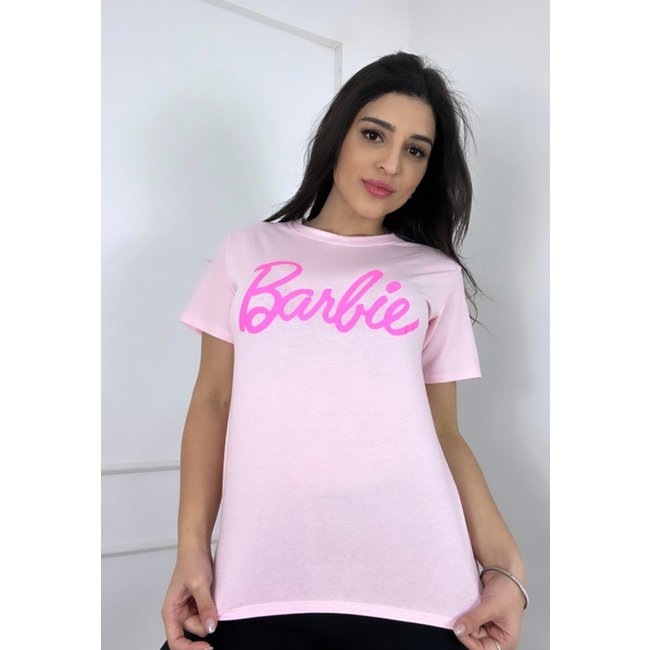 Camiseta T-shirt Barbie Algodão Rosa