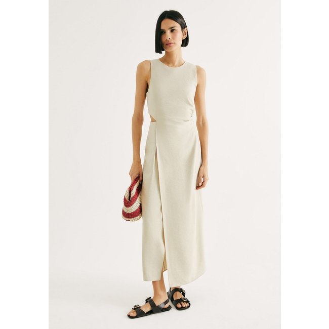 Vestido Longo Evasê Com Recorte Assimétrico Hering
