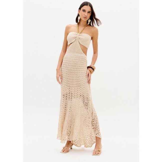 Vestido Frente Única Tricô Super Midi Lança Perfume