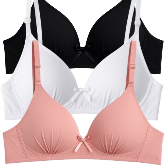 Kit 3 Sutiã Com Soft Bojo Reflexo Íntimo Básico Alça Ajustável Uso Dia a Dia Multicolorido