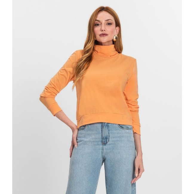 Blusão Gola Alta Infinita Cor Feminino Laranja