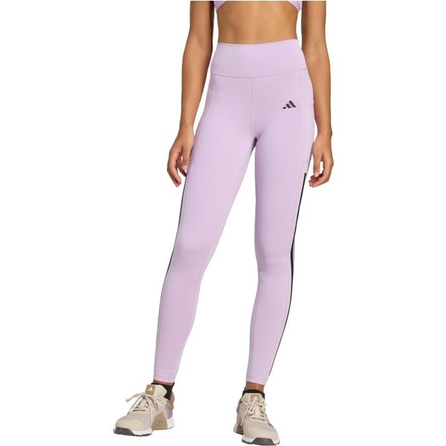 Calça legging de comprimento total Optime Três Listras adidas Performance Roxo
