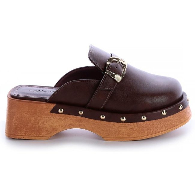Mule Jully Damannu Shoes Marrom com Tachas 6cm Marrom