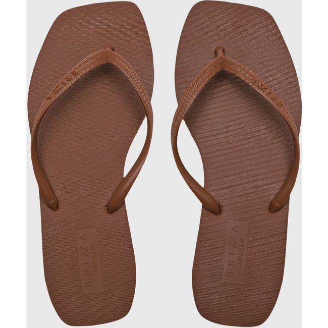 Chinelo Dedo Feminino Brizza Arezzo Tiras Texturizadas Marrom