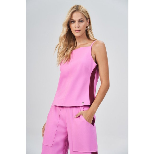 Blusa Bicolor Fashion Feminina Acostamento