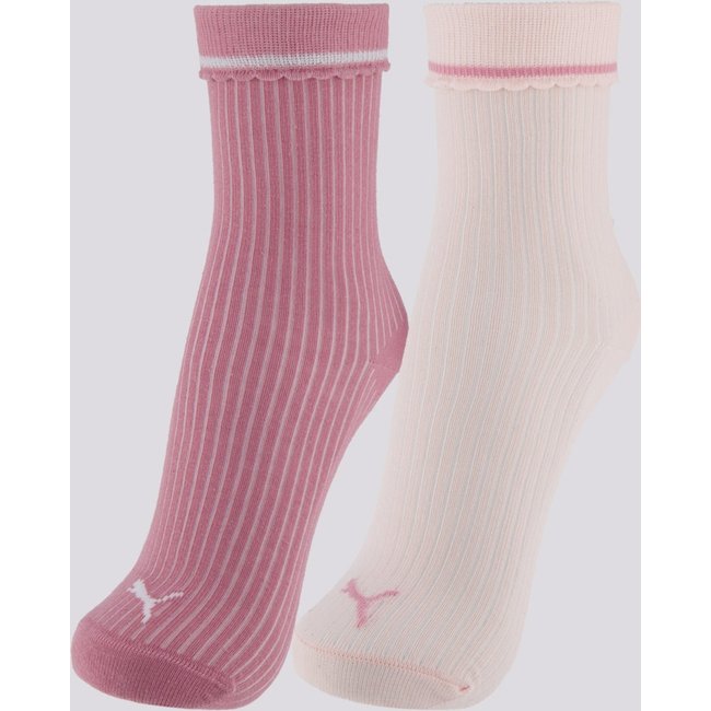 Kit Meia Puma Cano Médio 2 Pares Feminina Rose e R