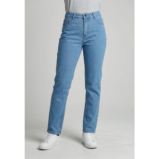 Calça Jeans Feminina Lez a Lez Reta Cintura Alta Azul Clara