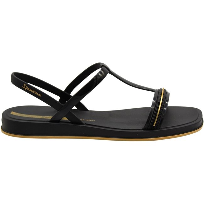 Sandália Rasteira Ipanema Glow Tiras Friso Metalizado Feminina