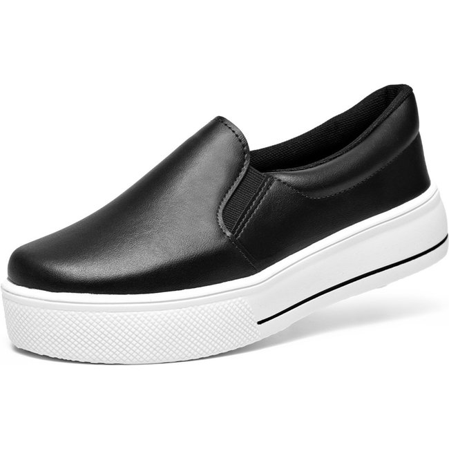 Tênis Feminino Lumiss Slip On Confortável Calce Fácil Sintético Preto