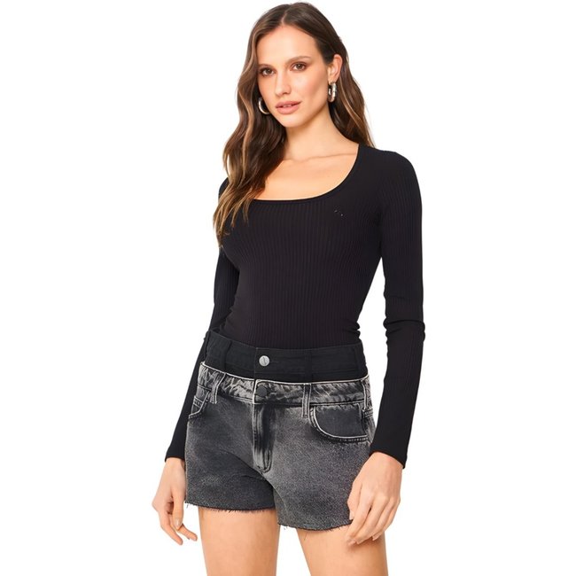Blusa Feminina Slim Manga Longa Canelada Colcci