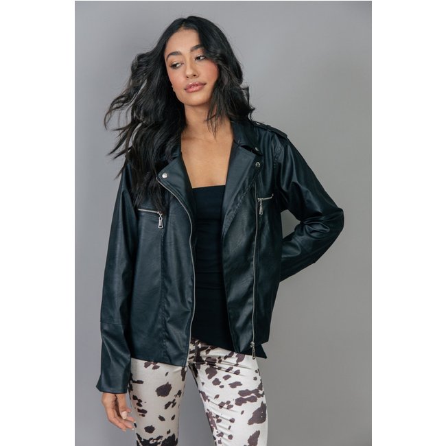 Jaqueta Biker De Napa Preto marinaegabriella