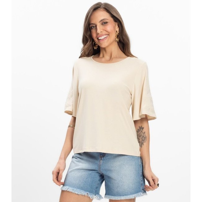 Blusa Viscose Creponada Feminina Endless Bege