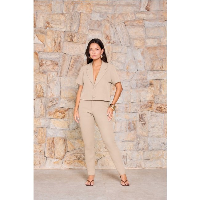 Blazer Vanibele Cropped Montecarlo Bege