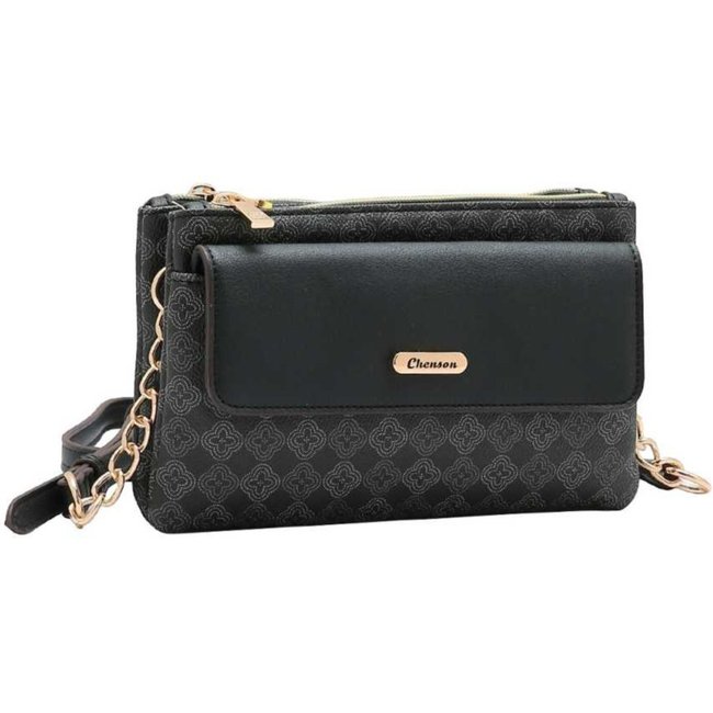 Bolsa Feminina Chenson Elemento Gráfico 3485289 Preto