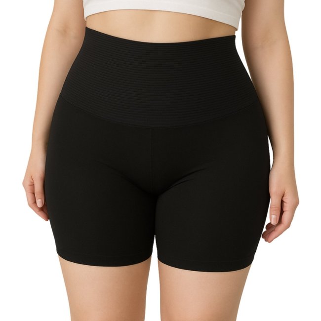 Bermuda Modeladora Reflexo Íntimo Short Segunda Pele Plus Size Compressora Cintura Alta Preto