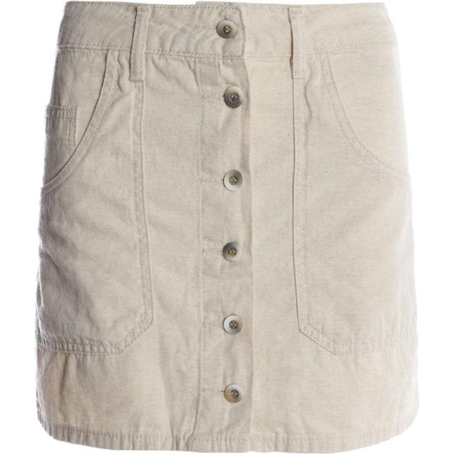 Saia Linho Mini Sawary Feminina NATURAL