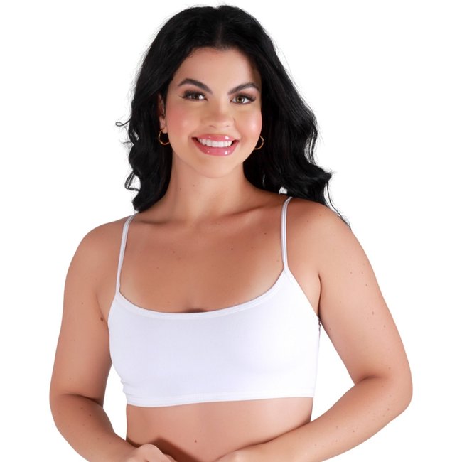 Top Fitness Reflexo Íntimo Sem Bojo Alça Fina Para Treino Academia Branco