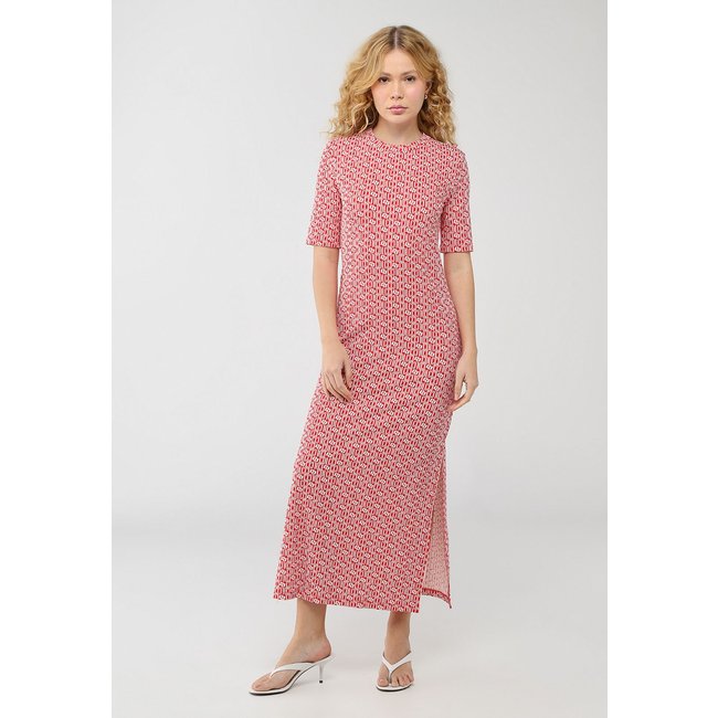Vestido Feminino Colcci Midi Estampa Geométrica Vermelho