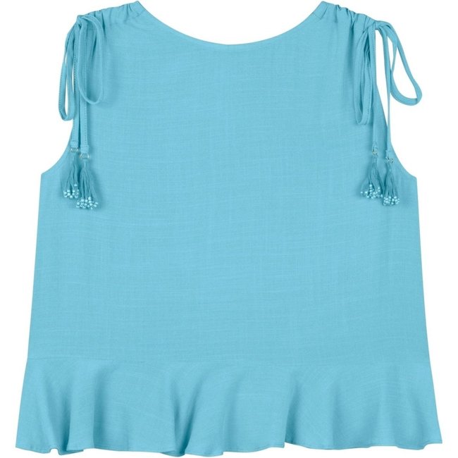 Blusa Com Babado E Amarração Nos Ombros