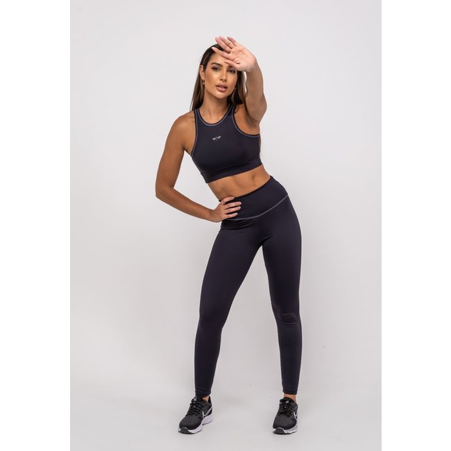 Top Suplex Poliamida Costura Salvatore Preto